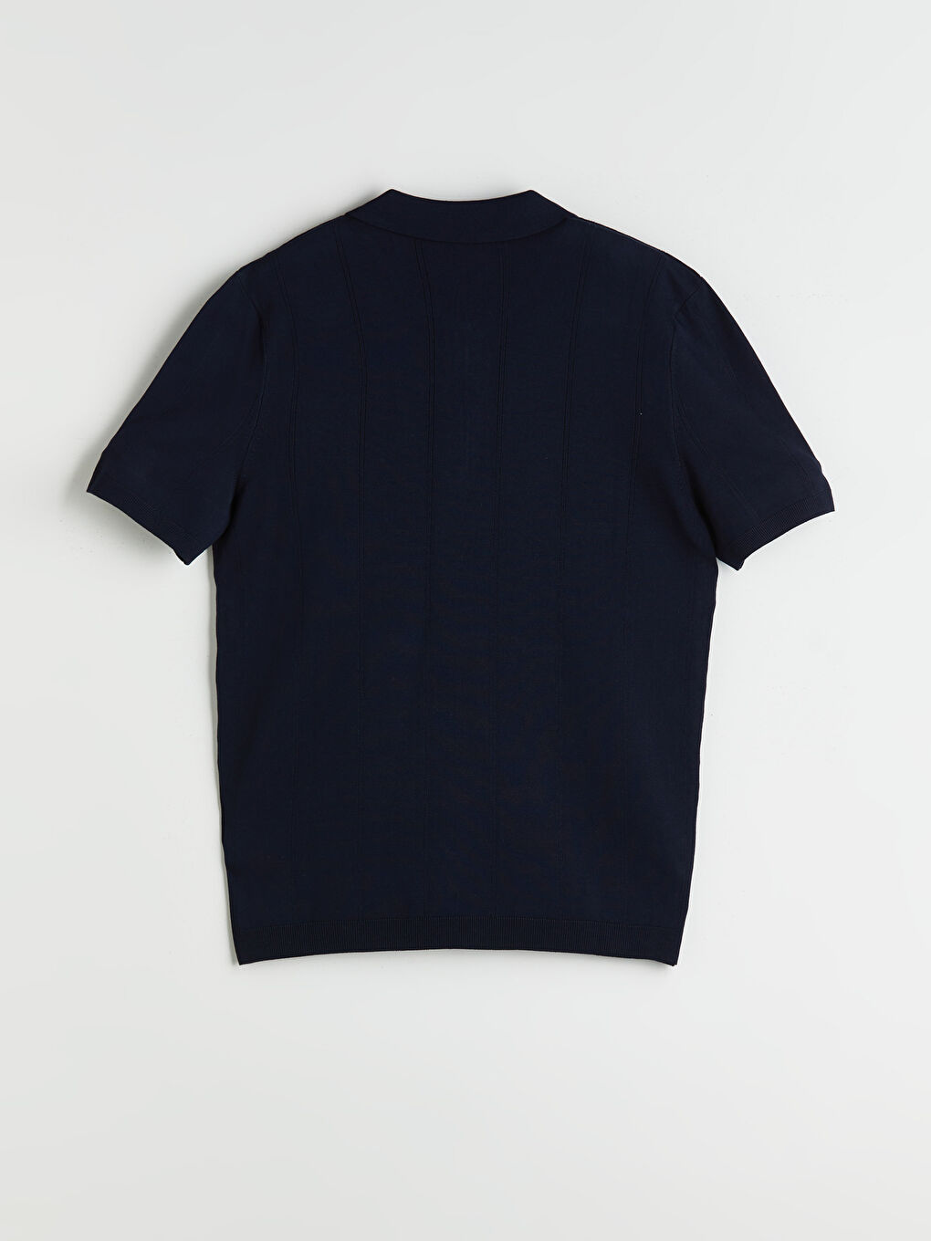 Lacivert Polo Yaka Kısa Kollu Erkek Triko Kazak-5