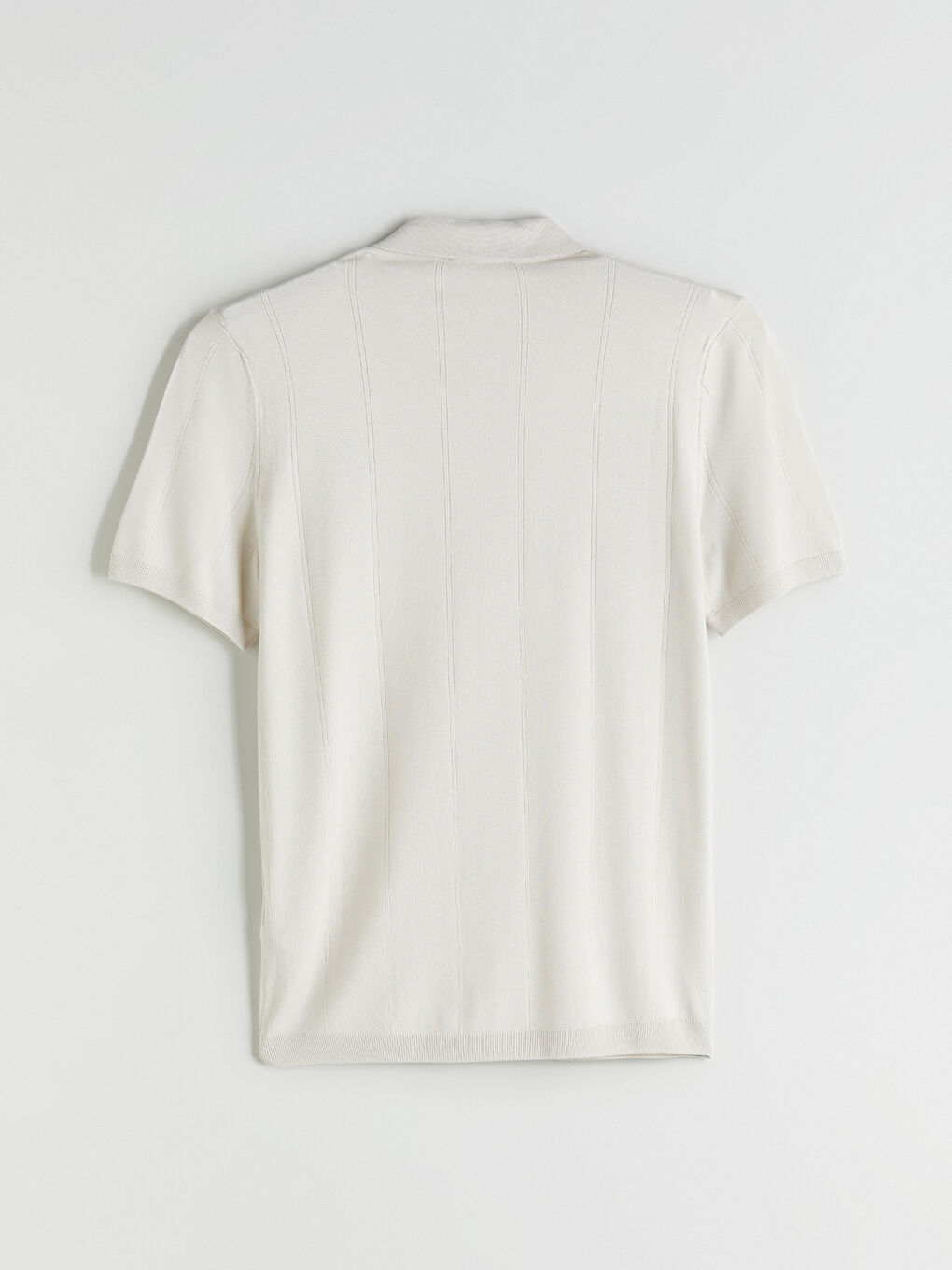 Bej Polo Yaka Kısa Kollu Erkek Triko Kazak-5