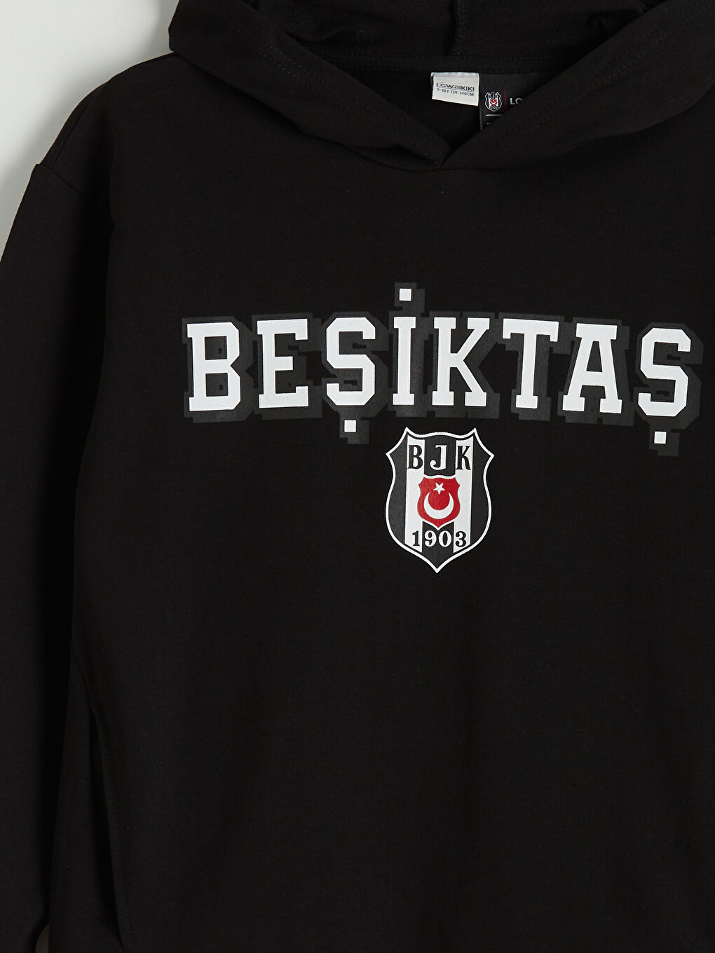 Siyah Kapüşonlu Beşiktaş Baskılı Erkek Çocuk Sweatshirt-2
