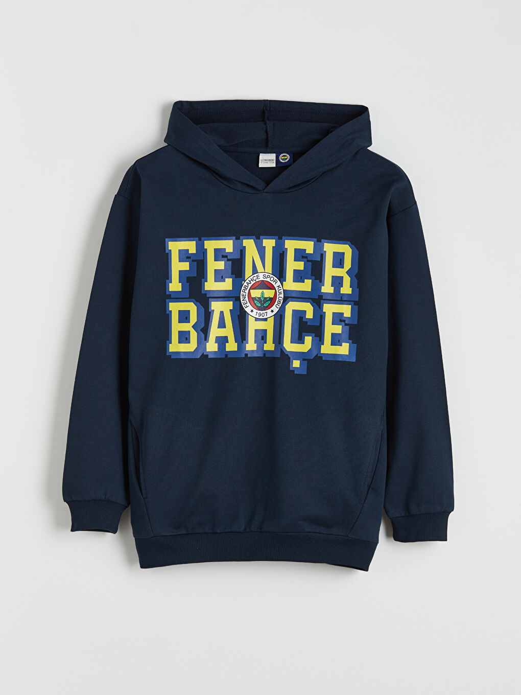 Lacivert Kapüşonlu Fenerbahçe Baskılı Erkek Çocuk Sweatshirt