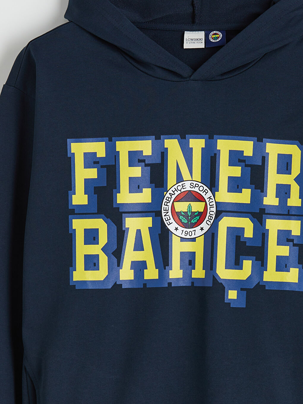 Lacivert Kapüşonlu Fenerbahçe Baskılı Erkek Çocuk Sweatshirt-2