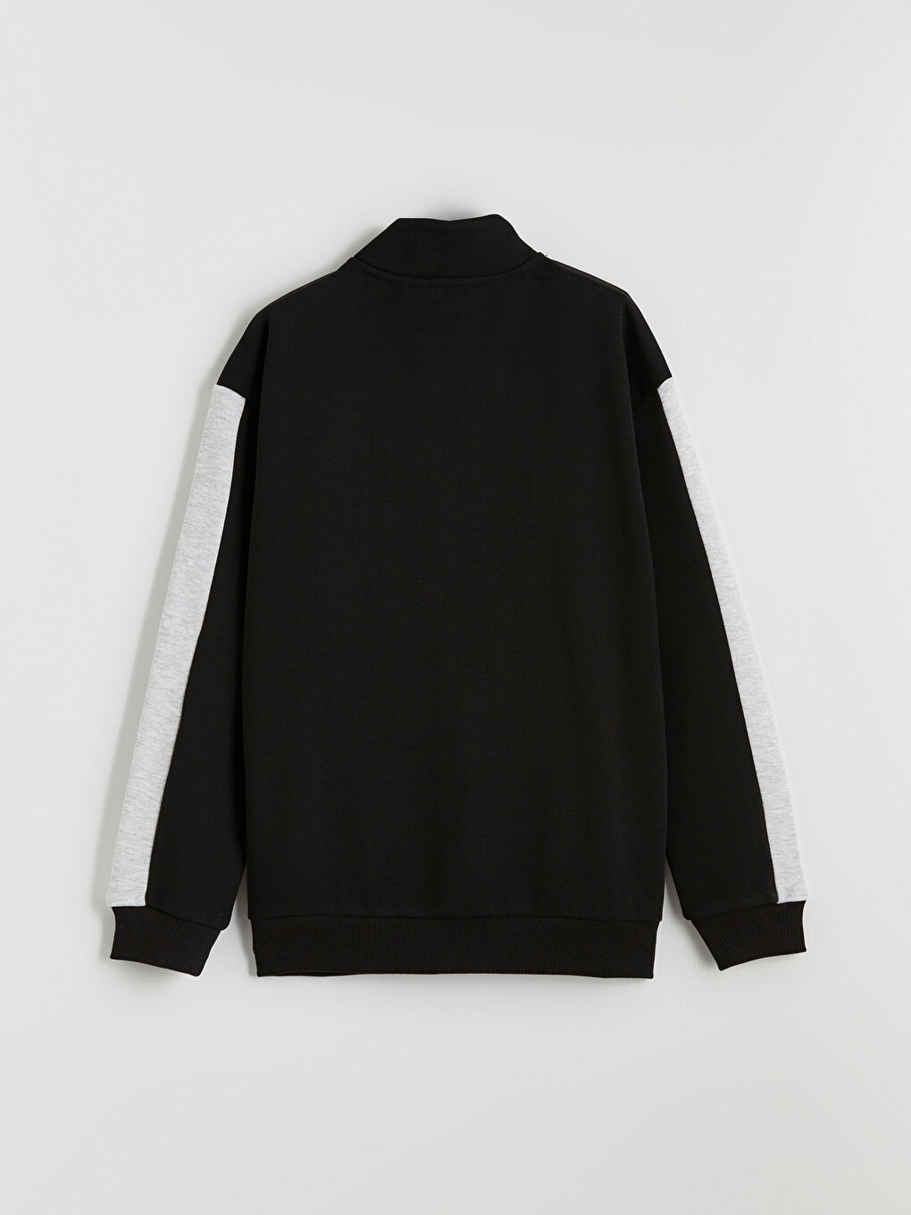 Siyah Dik Yaka Beşiktaş Baskılı Erkek Çocuk Fermuarlı Sweatshirt-2