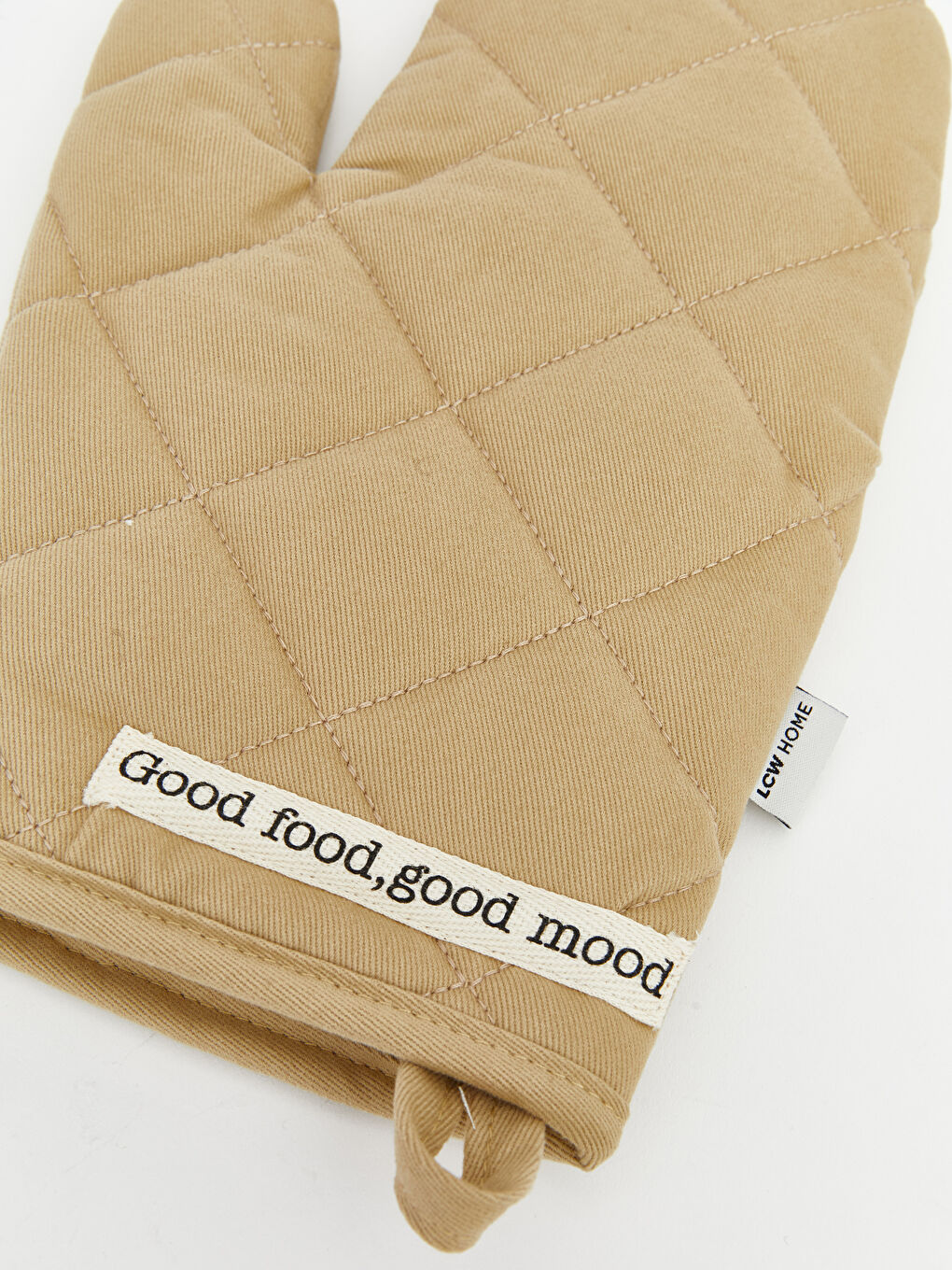 Bej Kapitone Desenli Fırın Eldiveni ve Tutaç-3