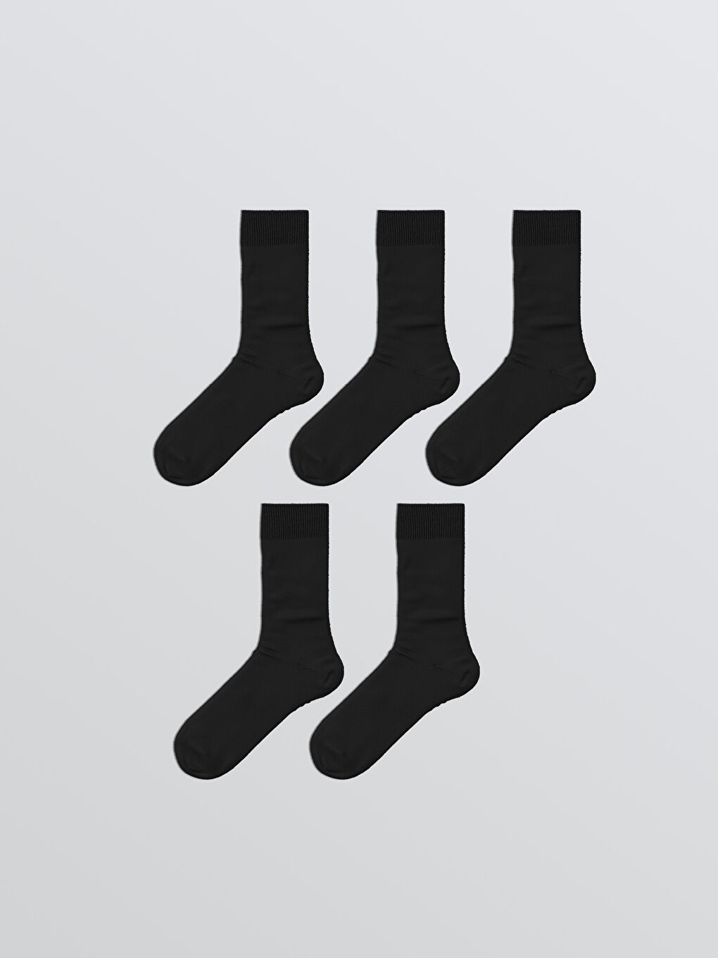 Siyah Basic Erkek Soket Çorap 5'li 