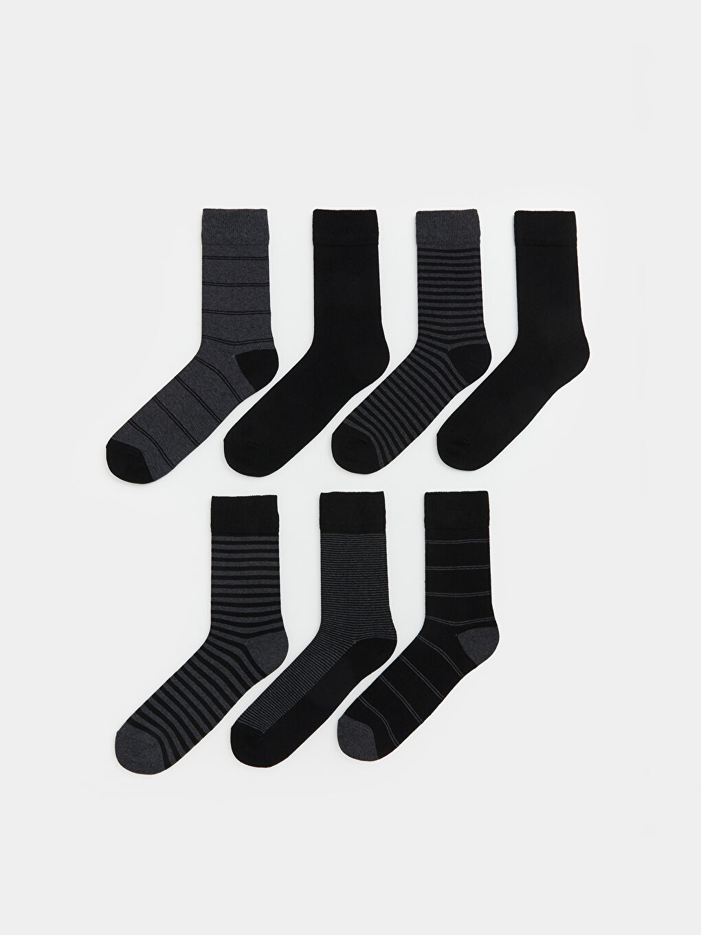 Karışık Çizgili Erkek Soket Çorap 7'li