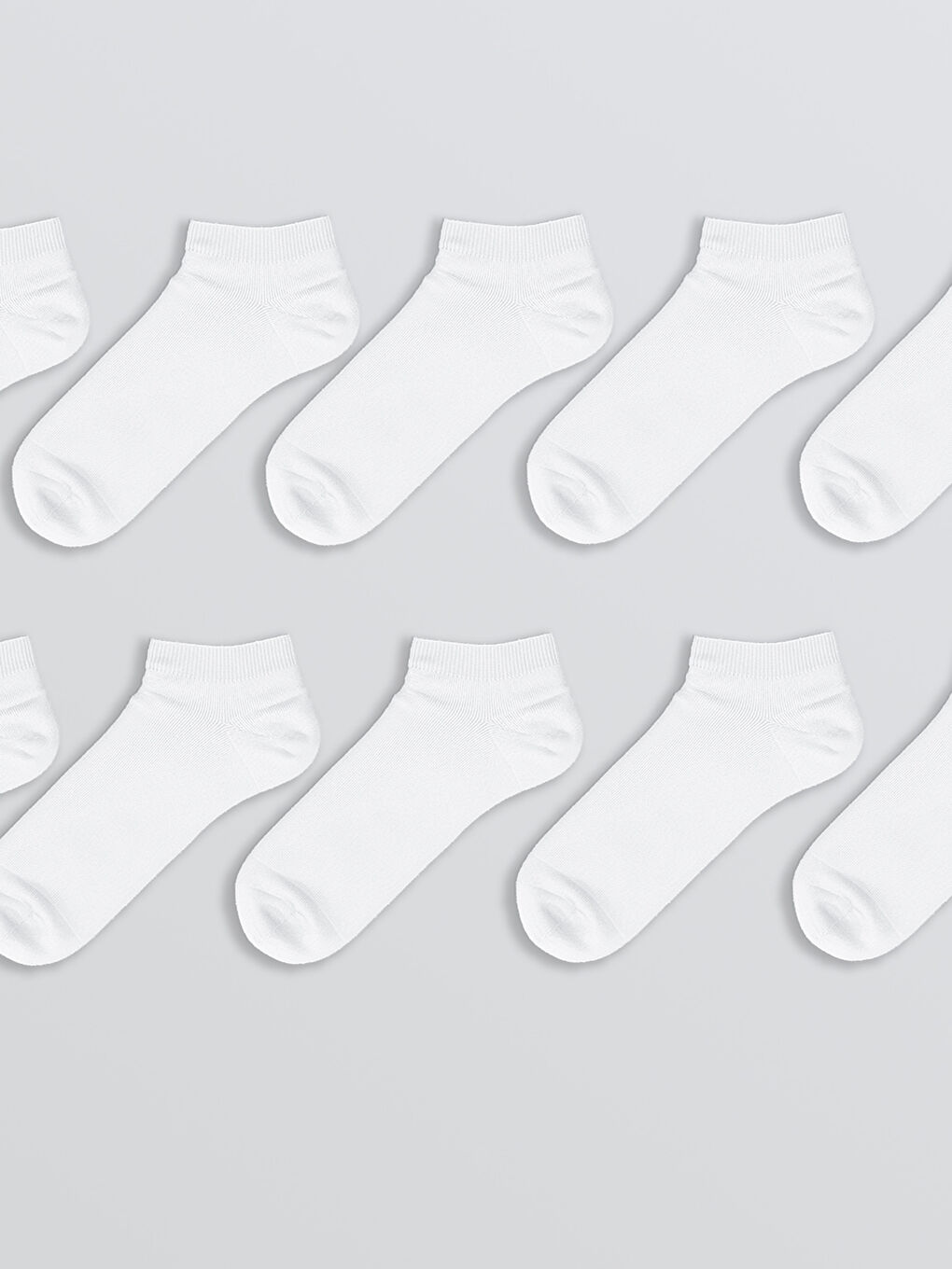 Beyaz Erkek Patik Çorap 10'lu-1