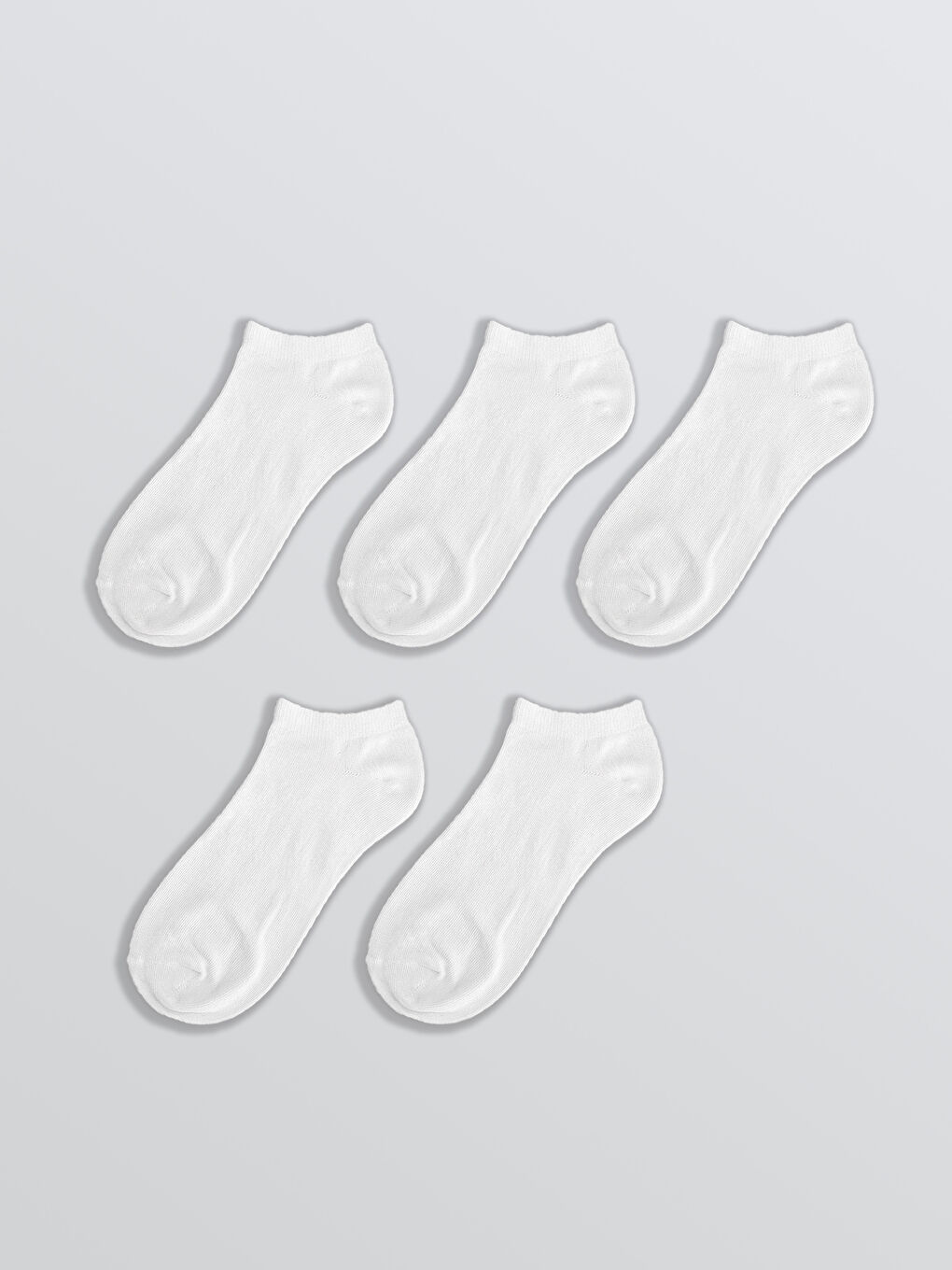 Beyaz Erkek Patik Çorap 5'li
