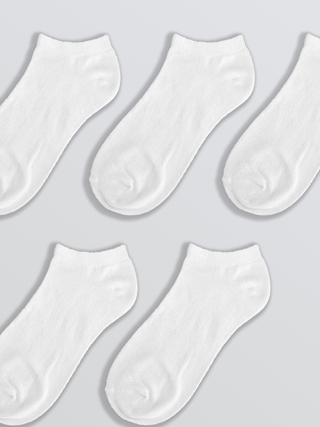 Beyaz Erkek Patik Çorap 5'li-1