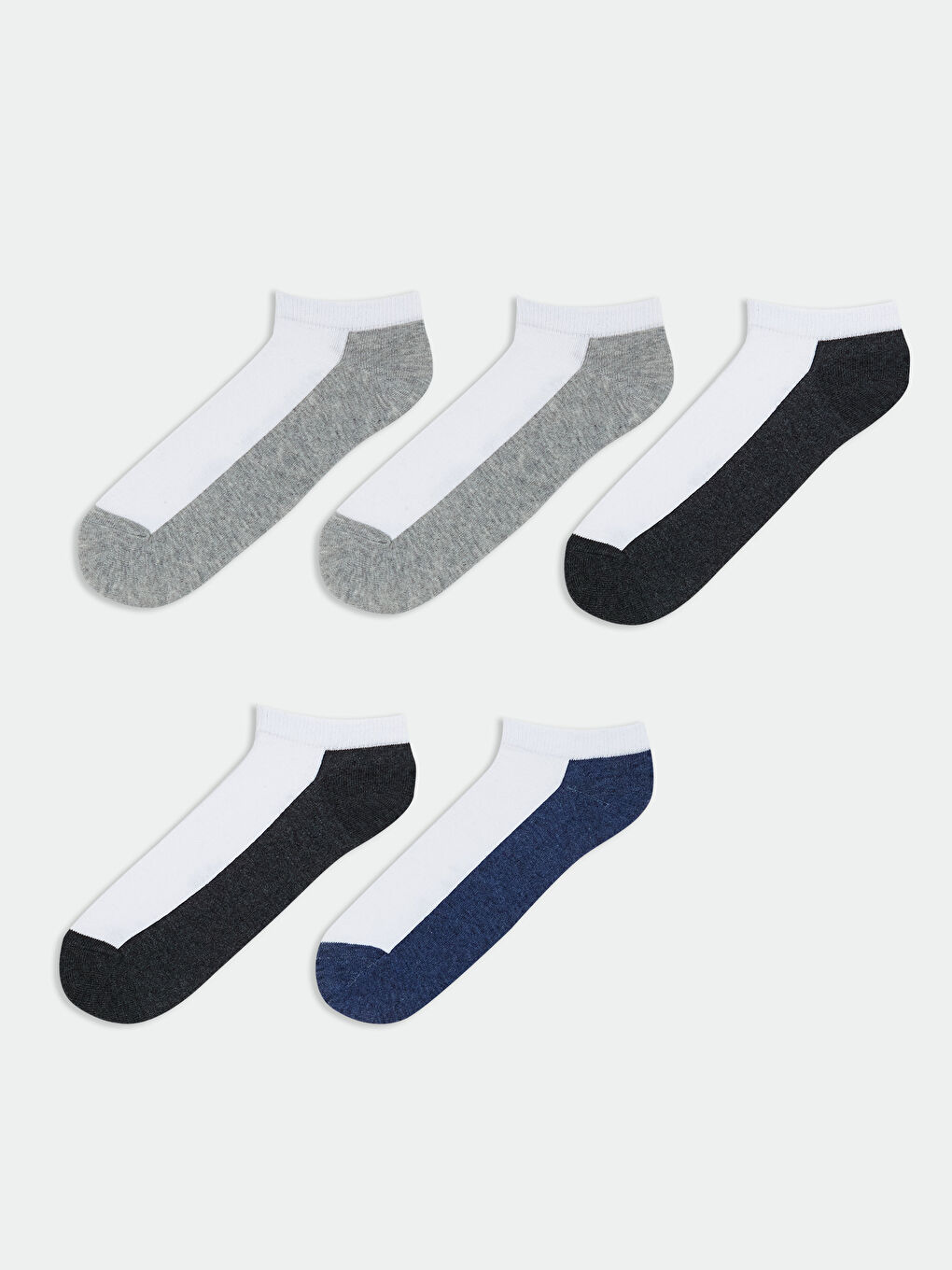 Color Block Men's Trainer Socks 5 Pack-1