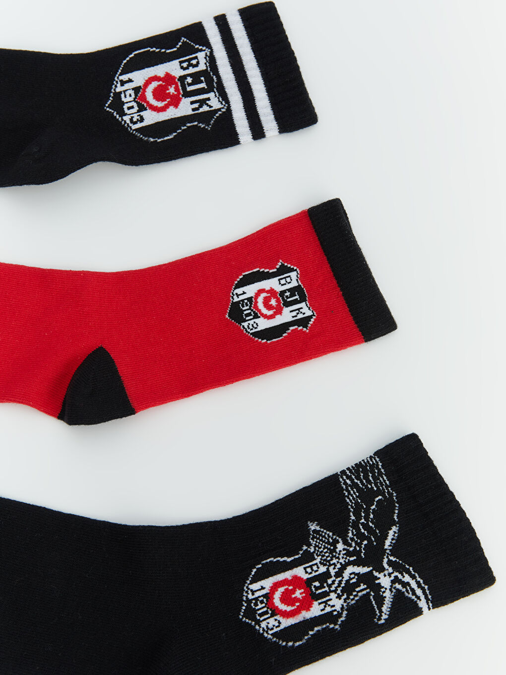 Karışık Beşiktaş Desenli Erkek Çocuk Soket Çorap 5'li-1