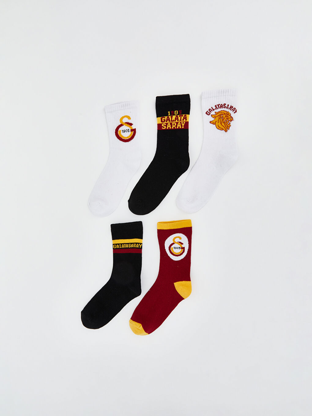 Karışık Galatasaray Desenli Erkek Çocuk Soket Çorap 5'li