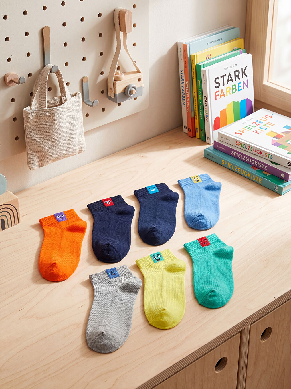 Patterned Boys' Trainer Socks 7 Pack