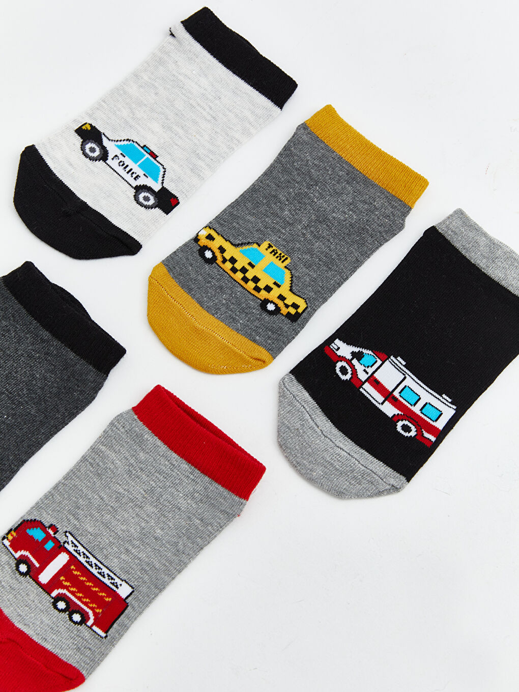 Karışık Baskılı Erkek Çocuk Patik Çorap 5'li-1