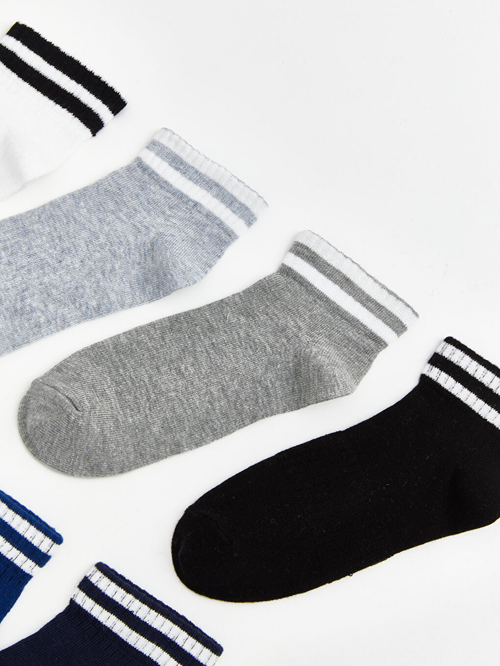 Karışık Çizgili Erkek Çocuk Patik Çorap 7'li-1