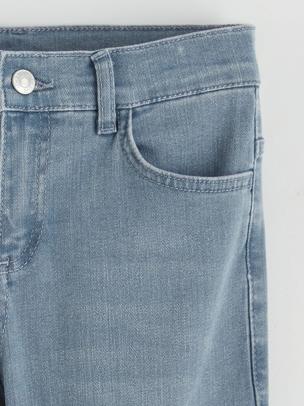 Gri Slim Fit Erkek Çocuk Jean Pantolon-2