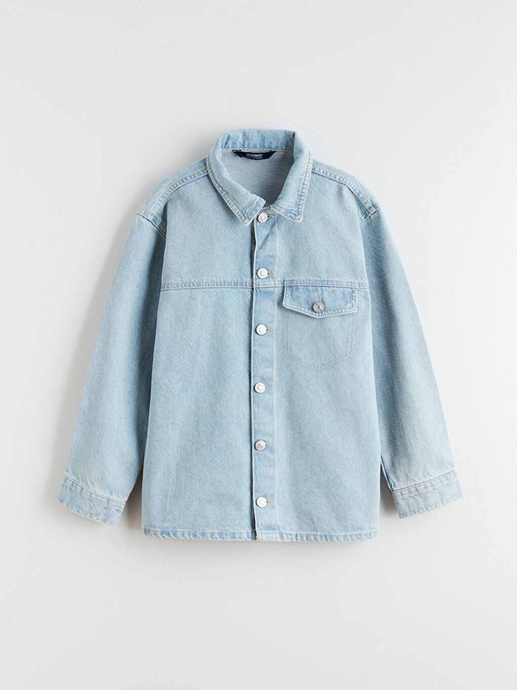 İndigo Uzun Kollu Erkek Çocuk Jean Gömlek