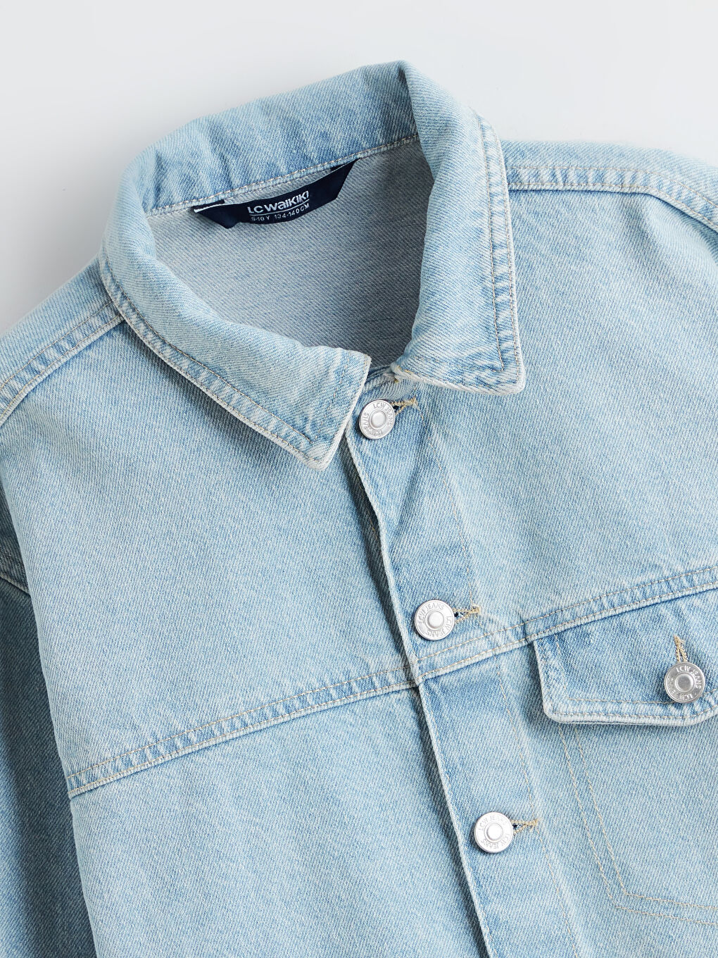 İndigo Uzun Kollu Erkek Çocuk Jean Gömlek-1