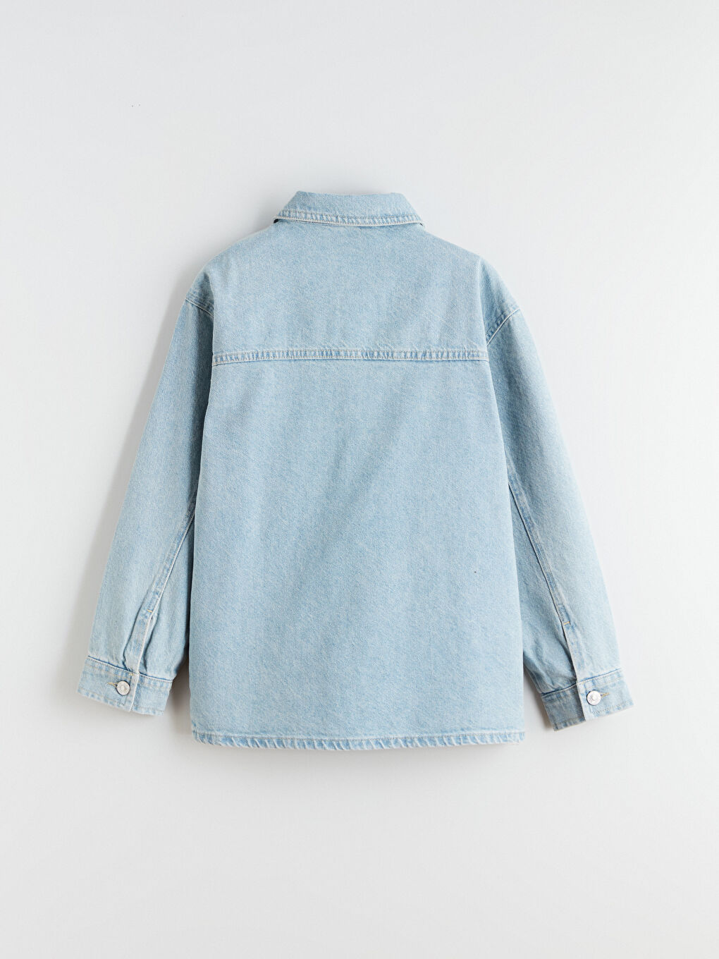 İndigo Uzun Kollu Erkek Çocuk Jean Gömlek-2