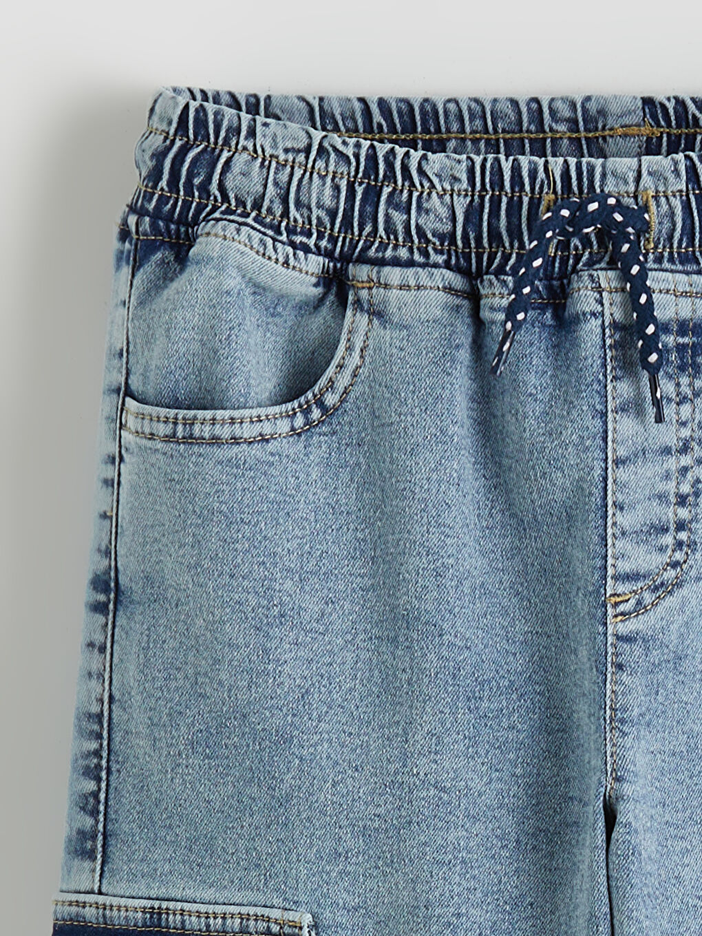 İndigo Erkek Çocuk Kargo Jean Pantolon-1