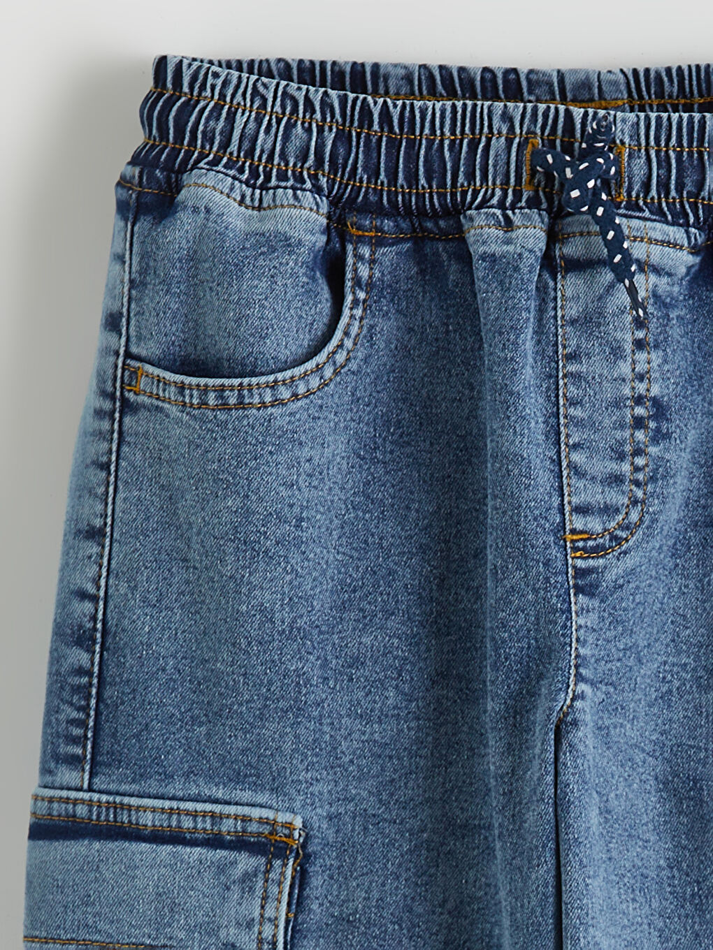 İndigo Erkek Çocuk Kargo Jean Pantolon-1