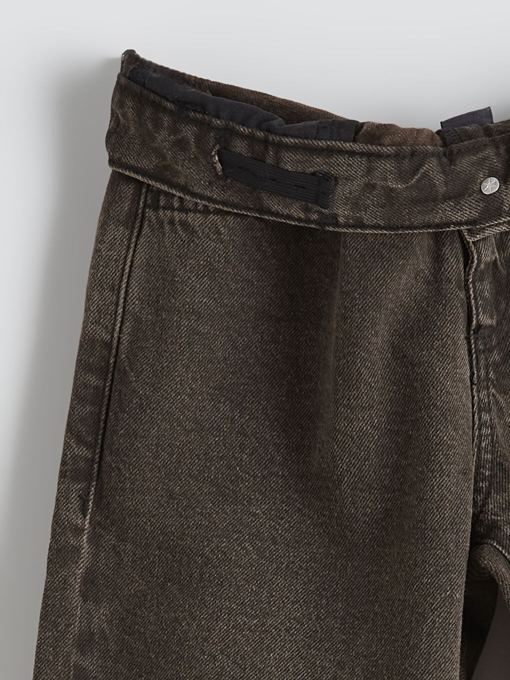 Kahverengi Loose Fit Erkek Çocuk Jean Pantolon-1