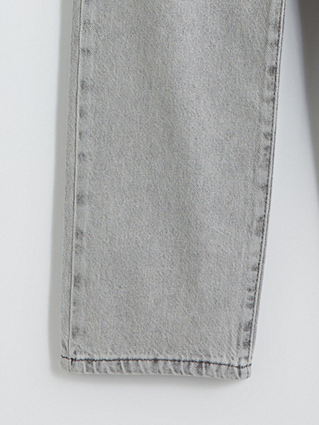 Gri Loose Fit Erkek Çocuk Jean Pantolon-1