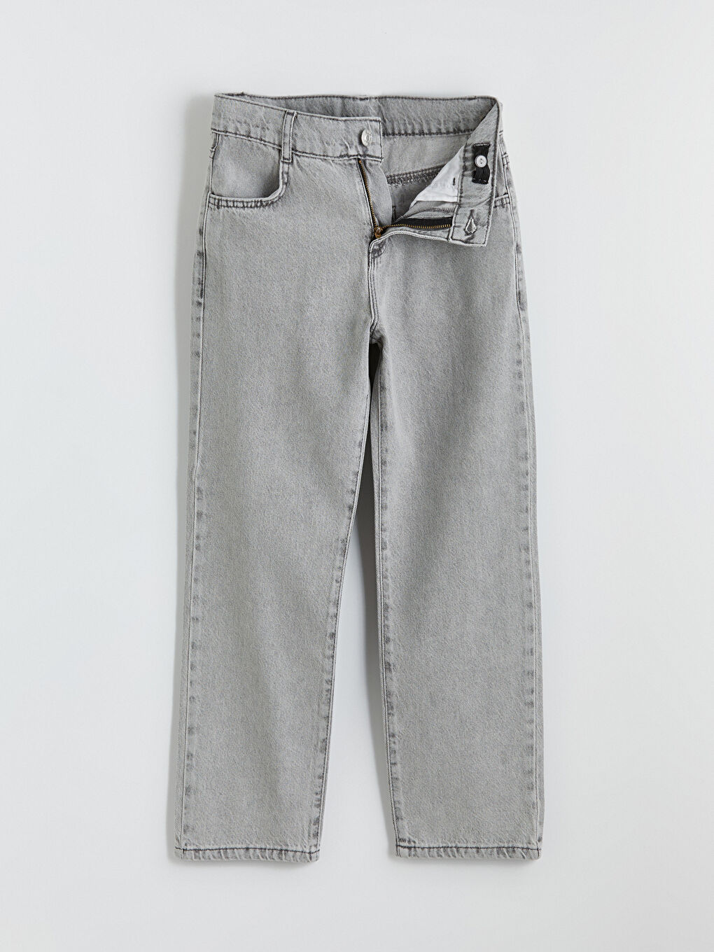 Gri Loose Fit Erkek Çocuk Jean Pantolon-2