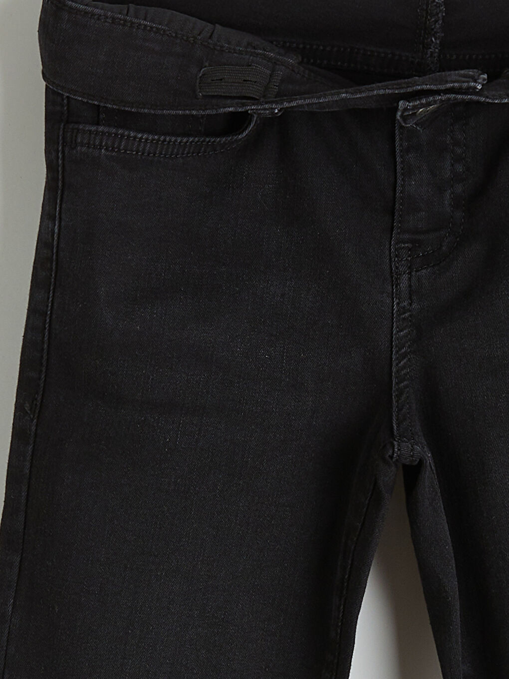 Siyah Süper Skinny Fit Erkek Çocuk Jean Pantolon-2