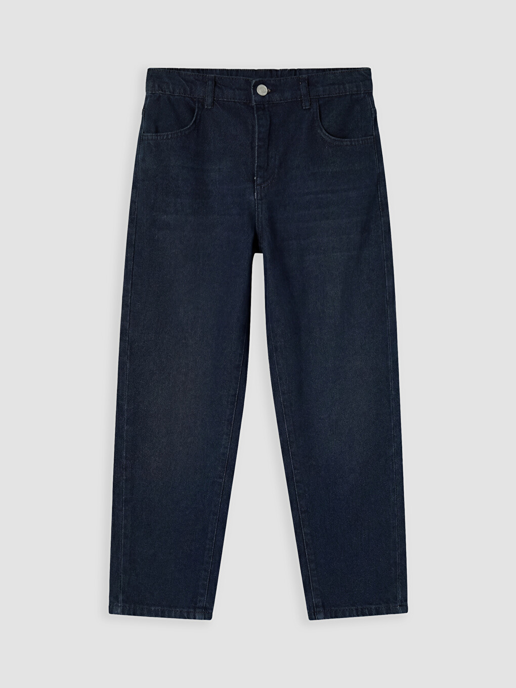Siyah Baggy Fit Beli Lastikli Erkek Çocuk Jean Pantolon