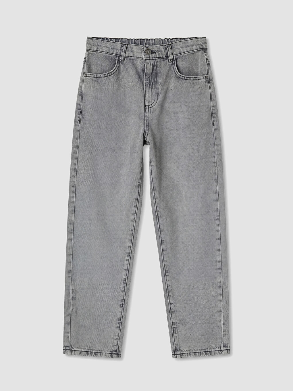 Gri Baggy Fit Erkek Çocuk Jean Pantolon