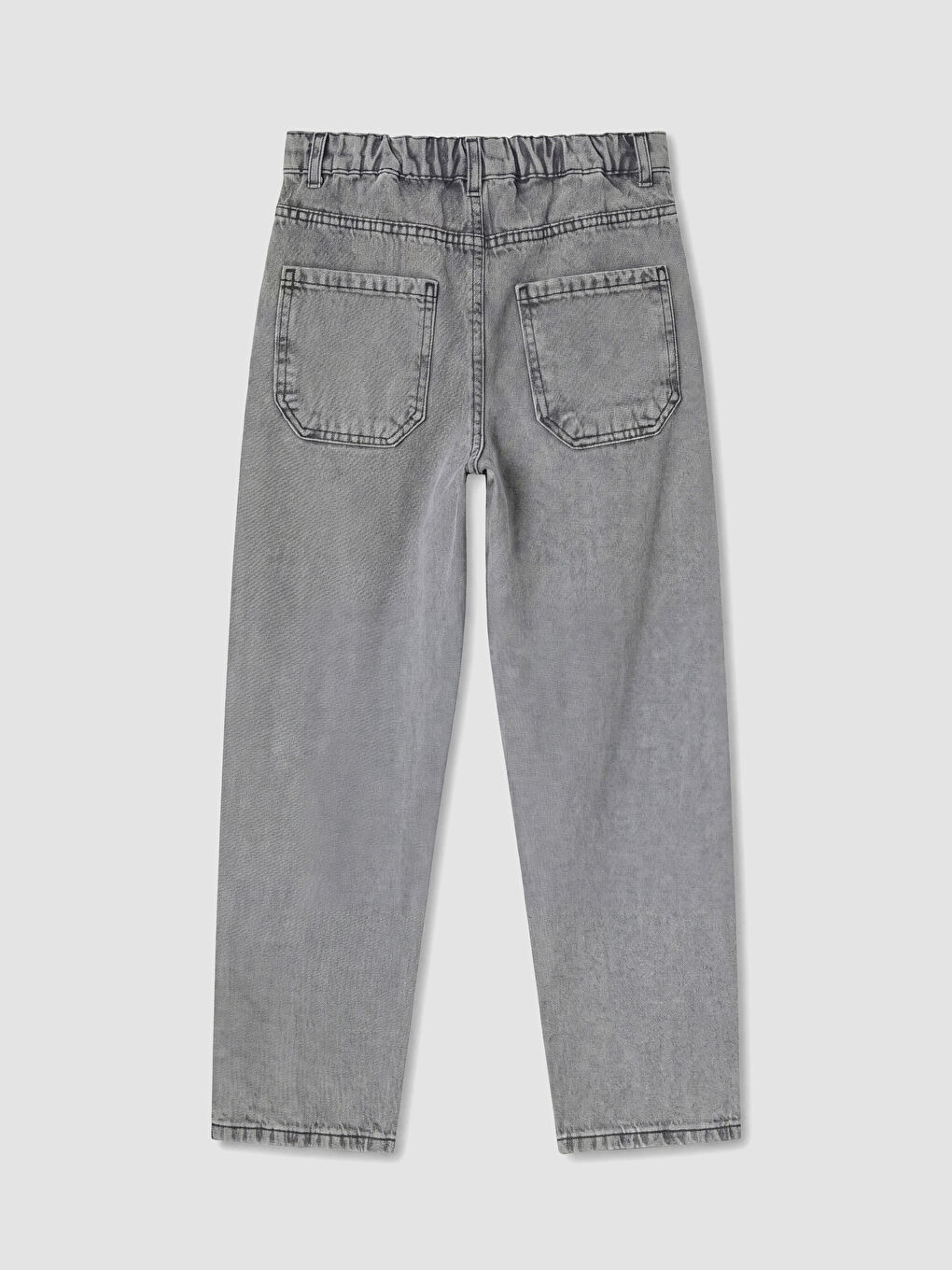 Gri Baggy Fit Erkek Çocuk Jean Pantolon-3