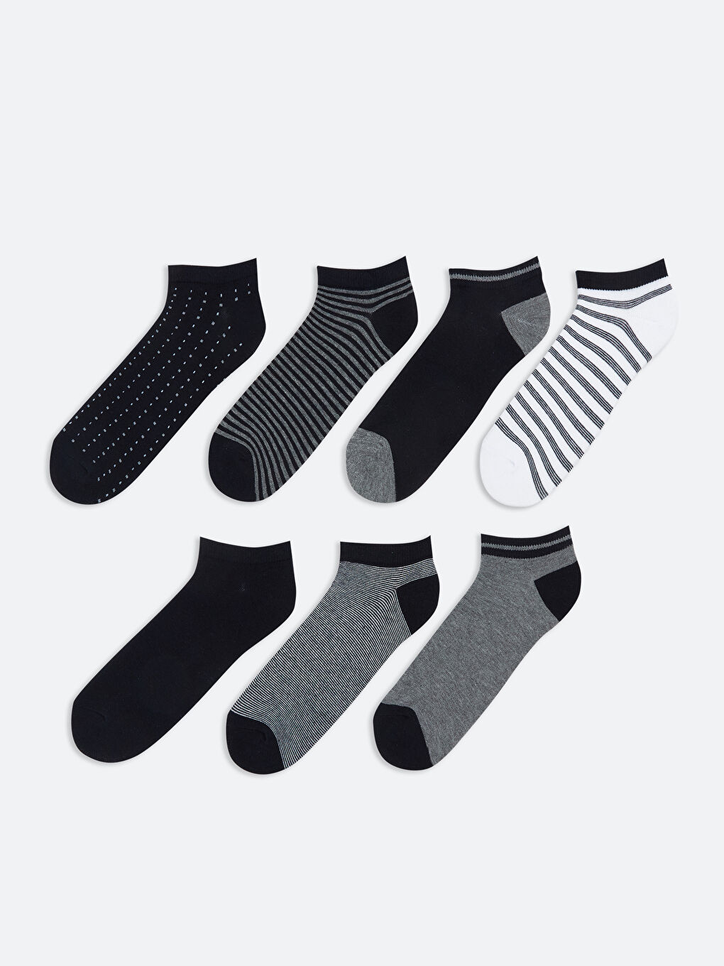 Karışık Desenli Erkek Patik Çorap 7'li