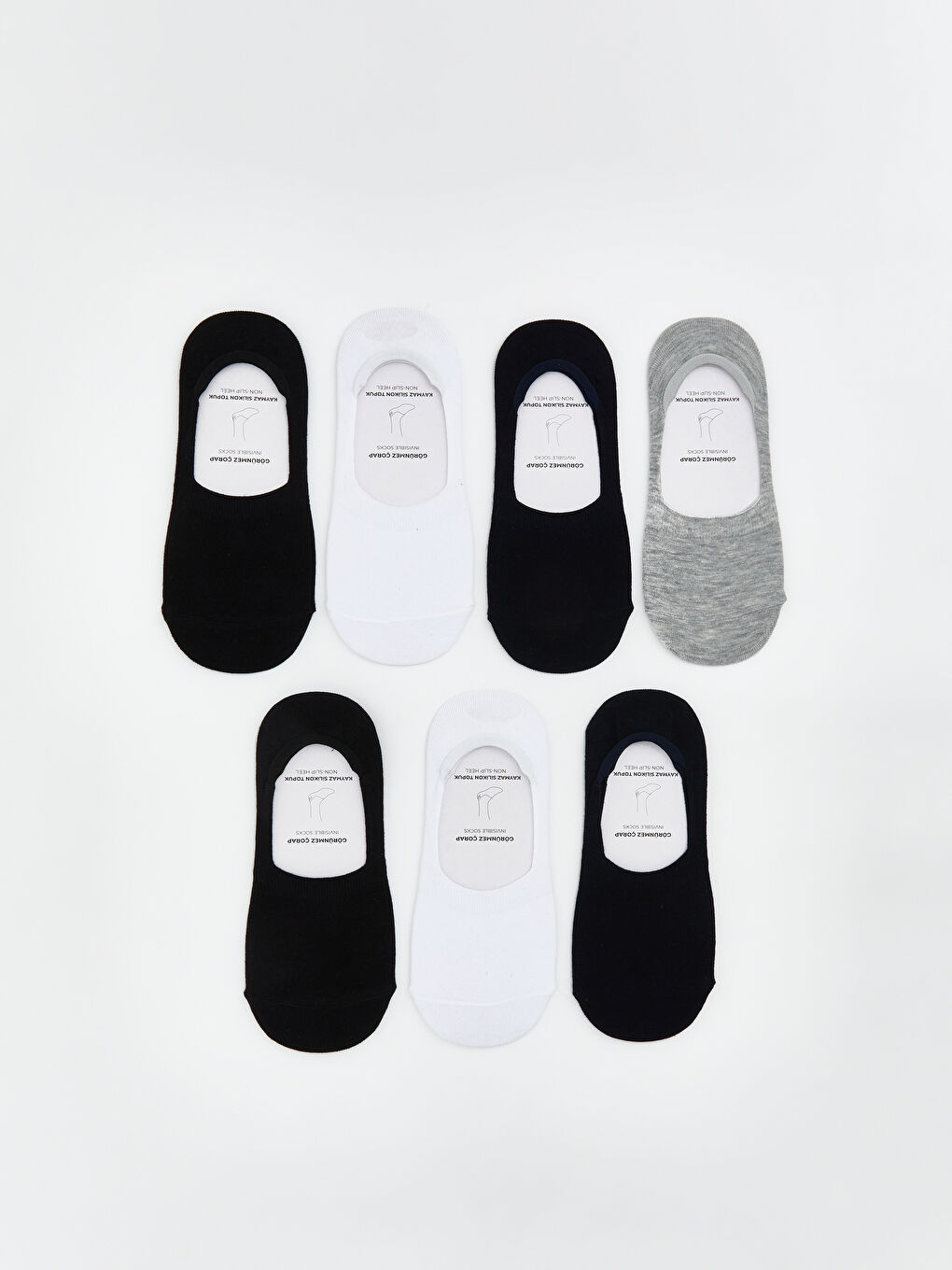 Men's invisible socks, set of 7.