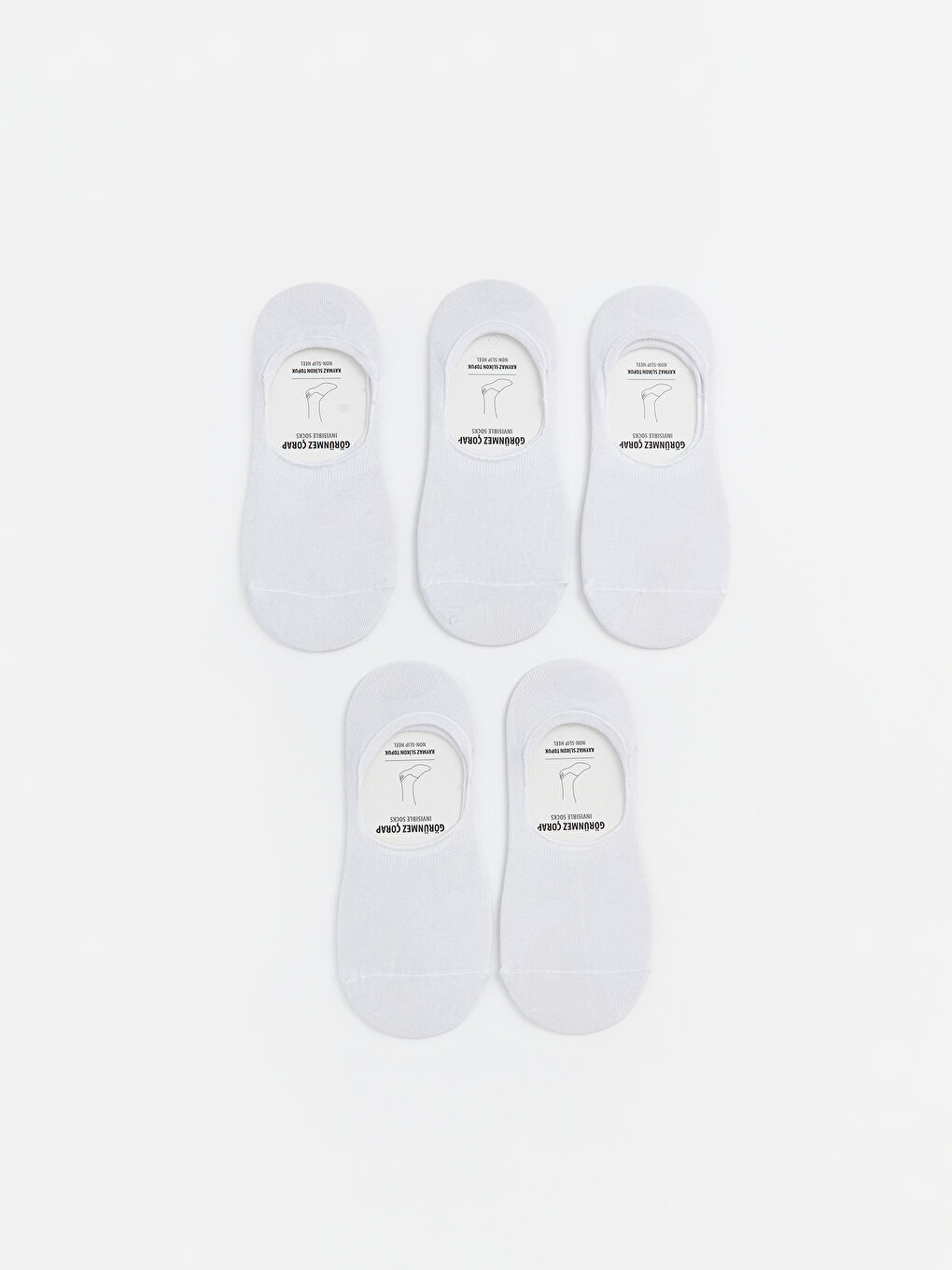 Beyaz Bambu Erkek Babet Çorap 5'li