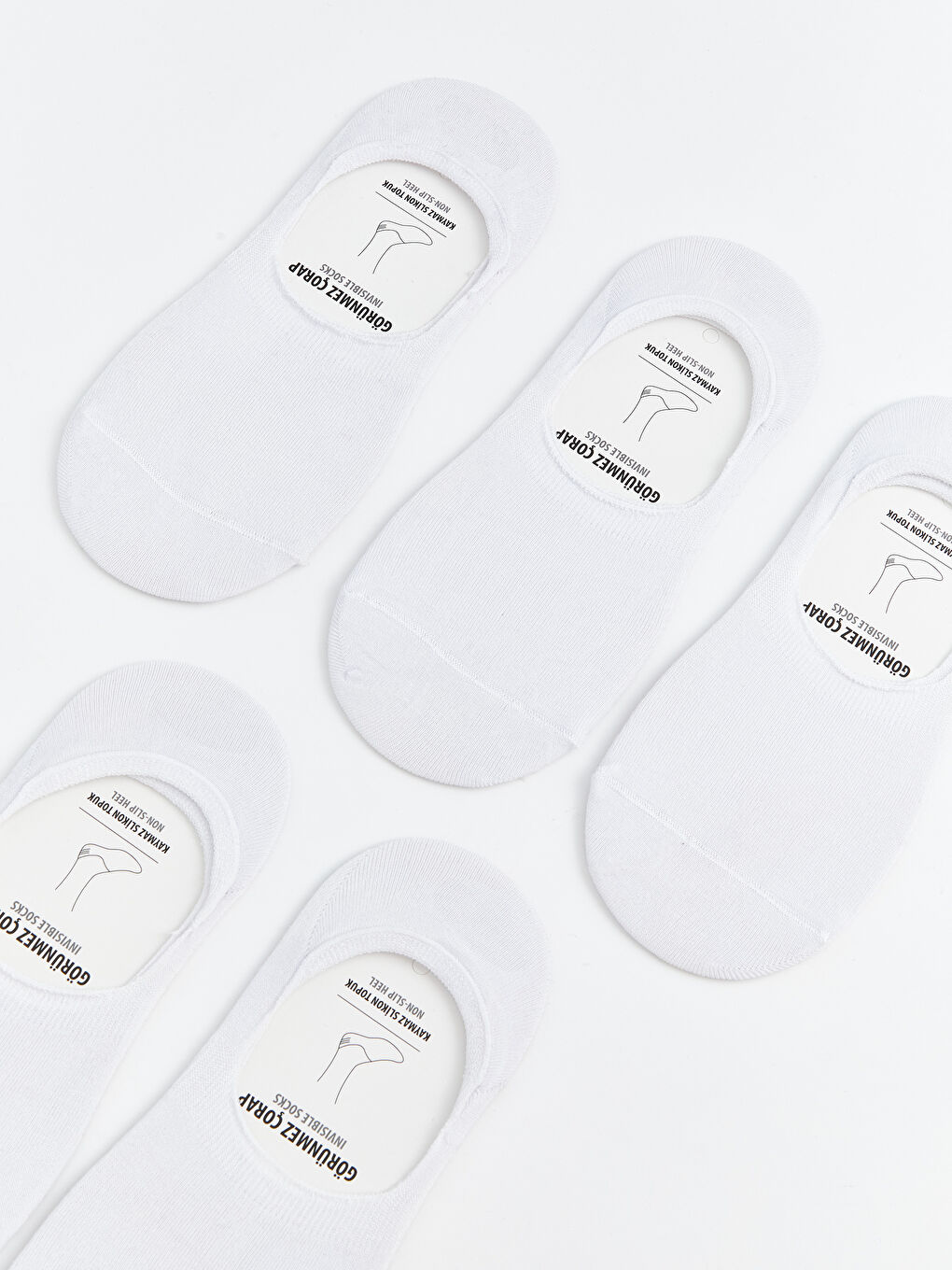 Beyaz Bambu Erkek Babet Çorap 5'li-2