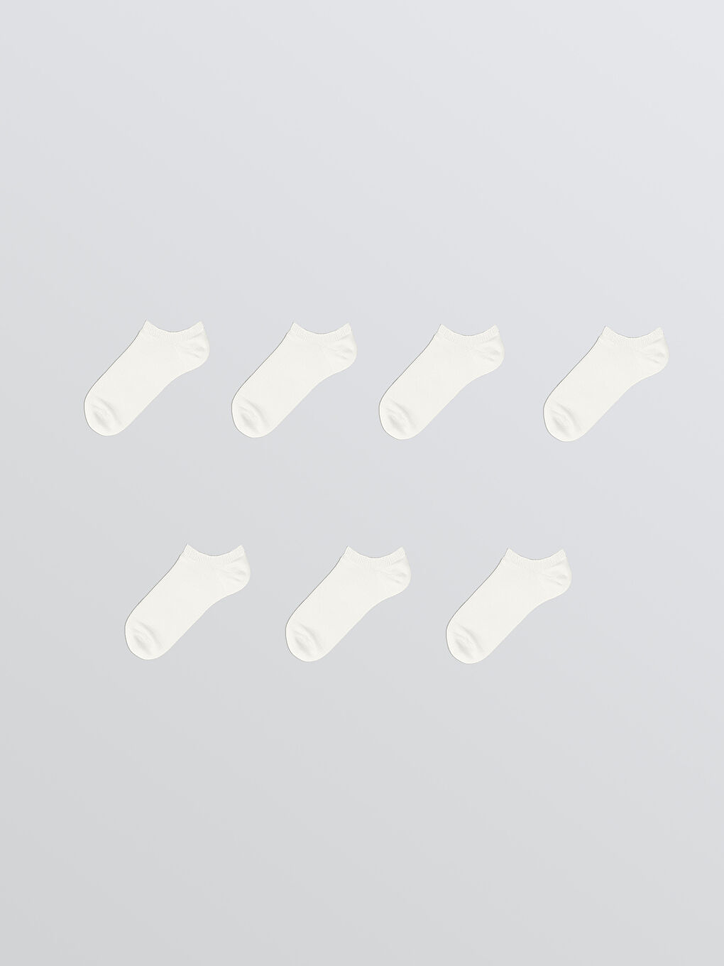 Beyaz Erkek Sneaker Çorap 7'li-1