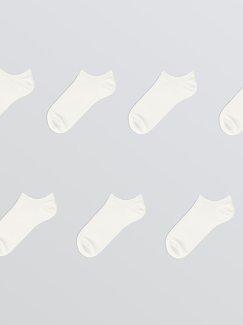 Beyaz Erkek Sneaker Çorap 7'li-2