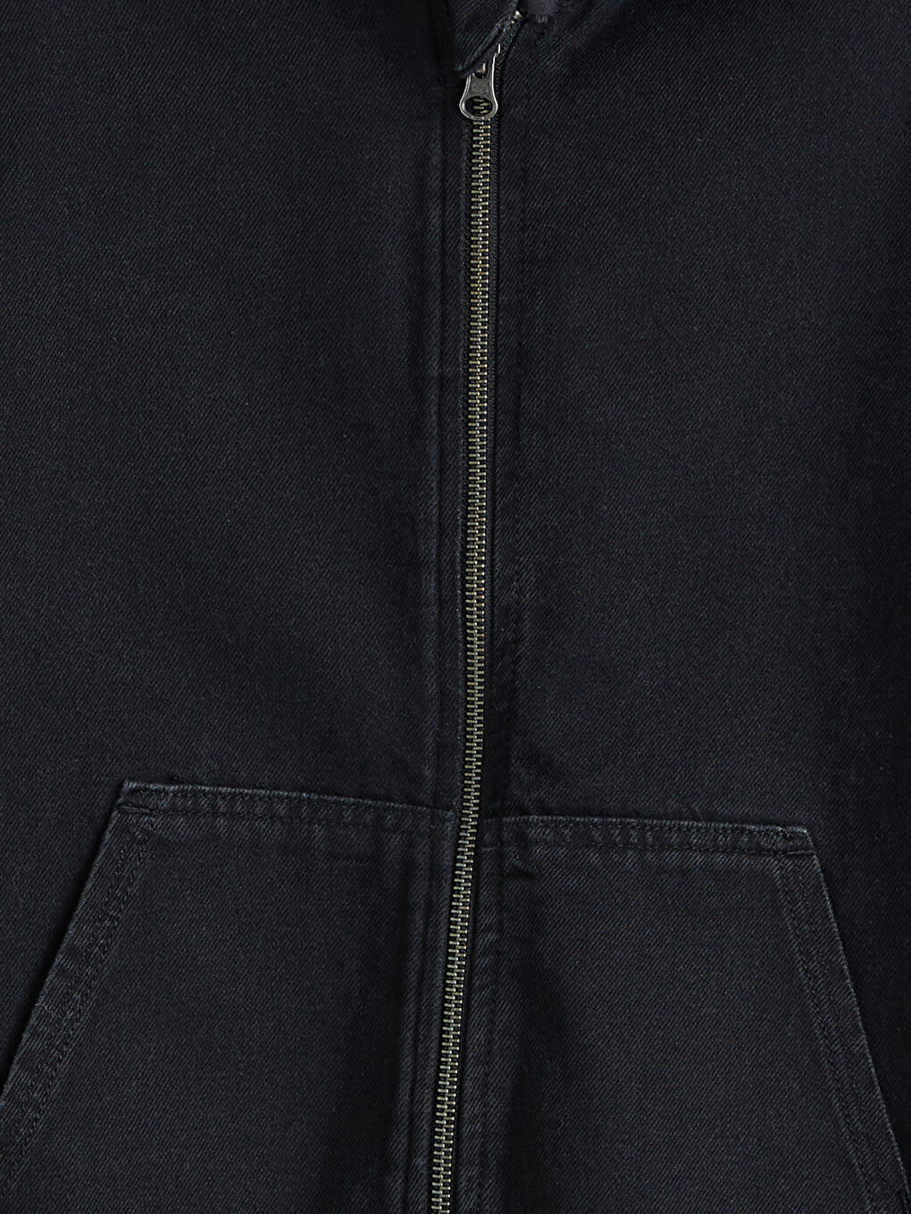 Siyah Kapüşonlu Erkek Çocuk Jean Ceket-1