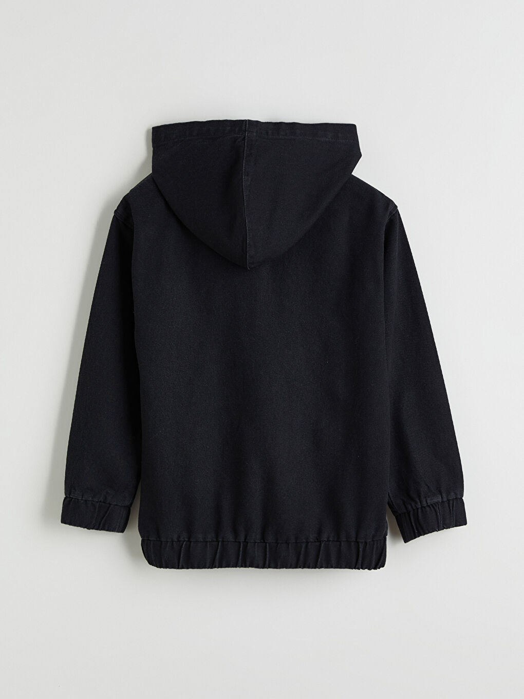 Siyah Kapüşonlu Erkek Çocuk Jean Ceket-2