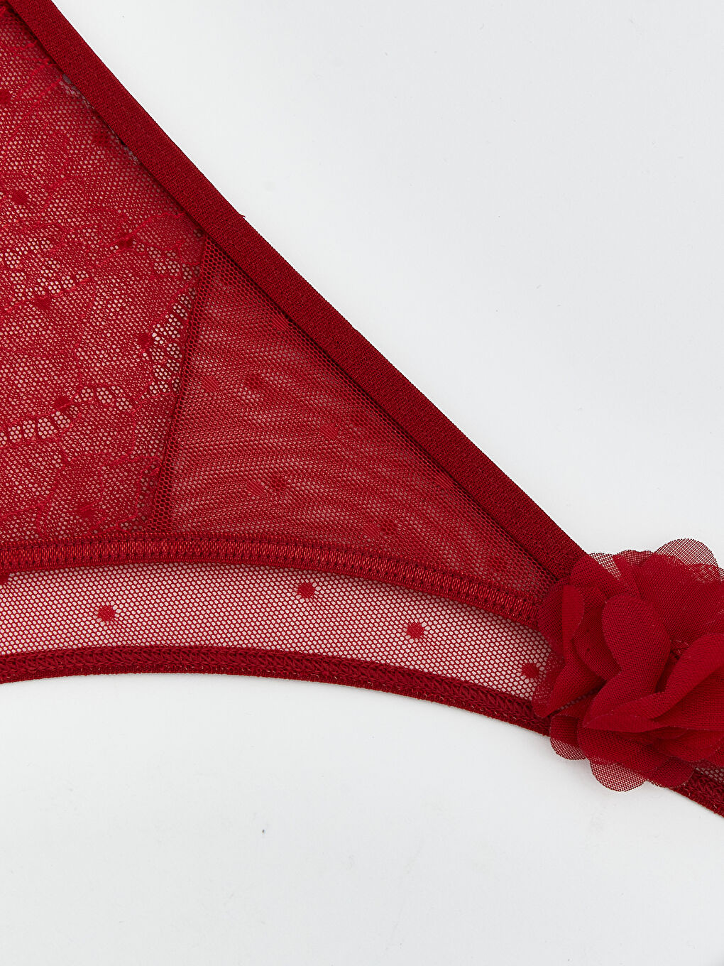 Kırmızı Dantelli Fantezi Brazilian Külot	-2