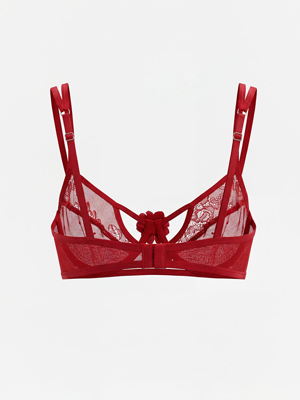 حمالة صدر فاخرة منقوشة بتفاصيل زهرية، سلكية وغير مبطنة.-2