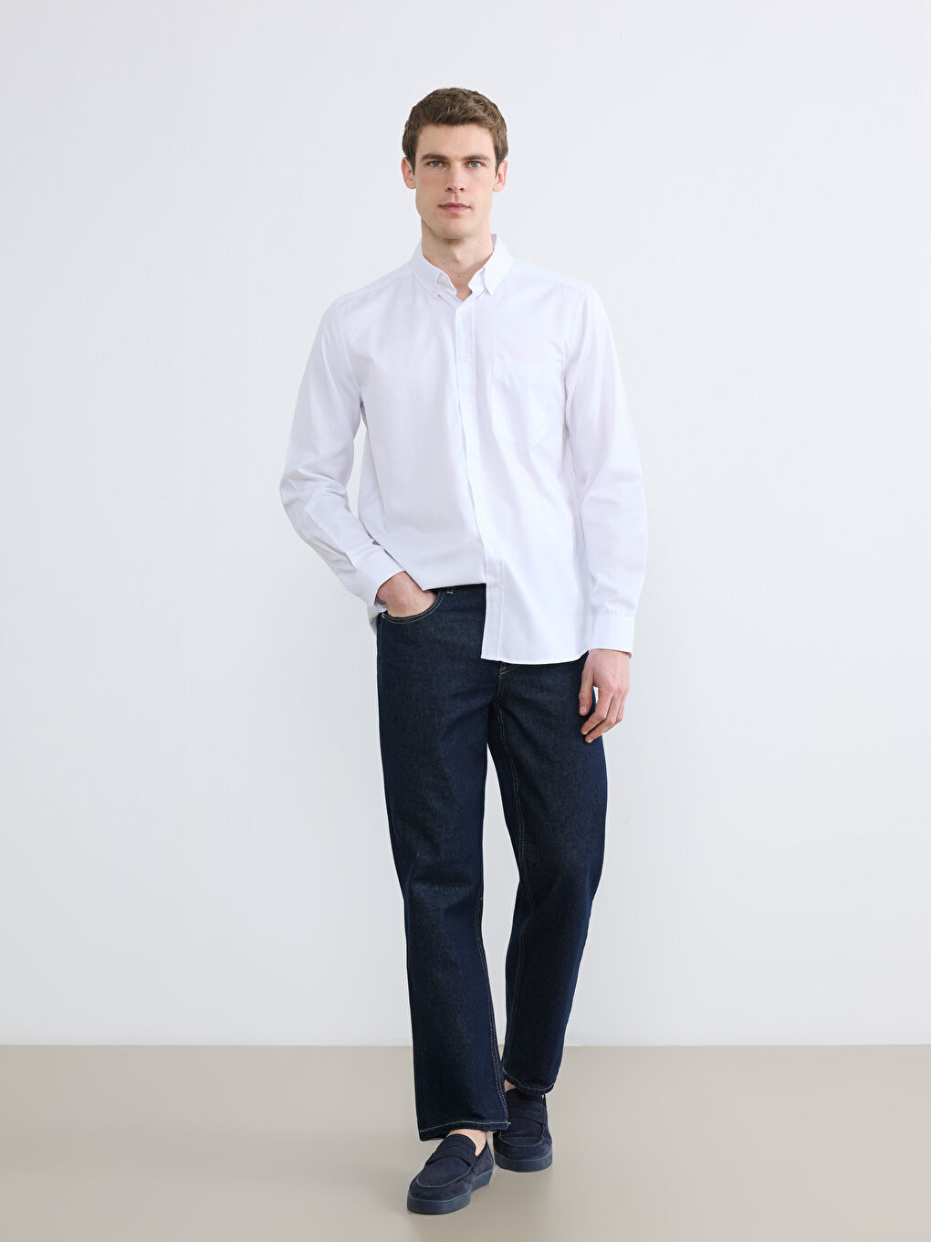 Regular Fit Gabardine Men's Shirt-1