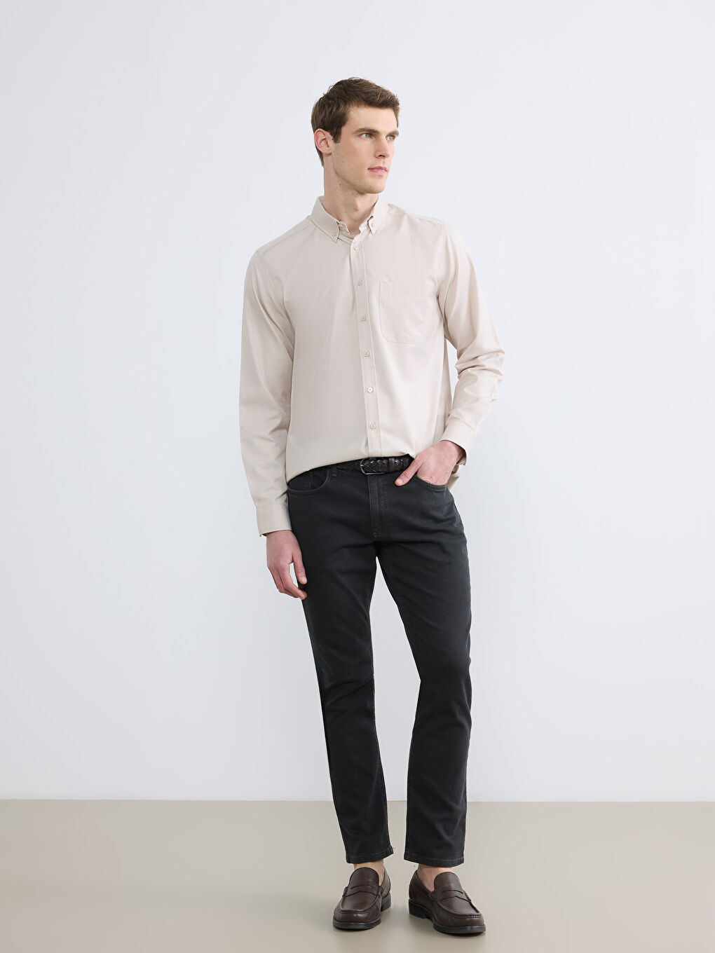 Regular Fit Gabardine Men's Shirt-1