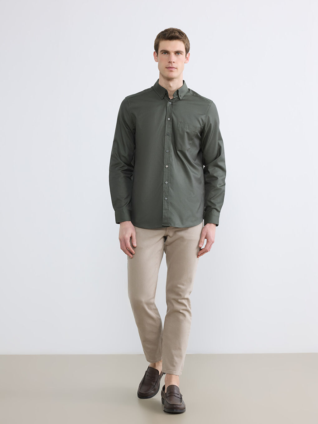 Regular Fit Gabardine Men's Shirt-1