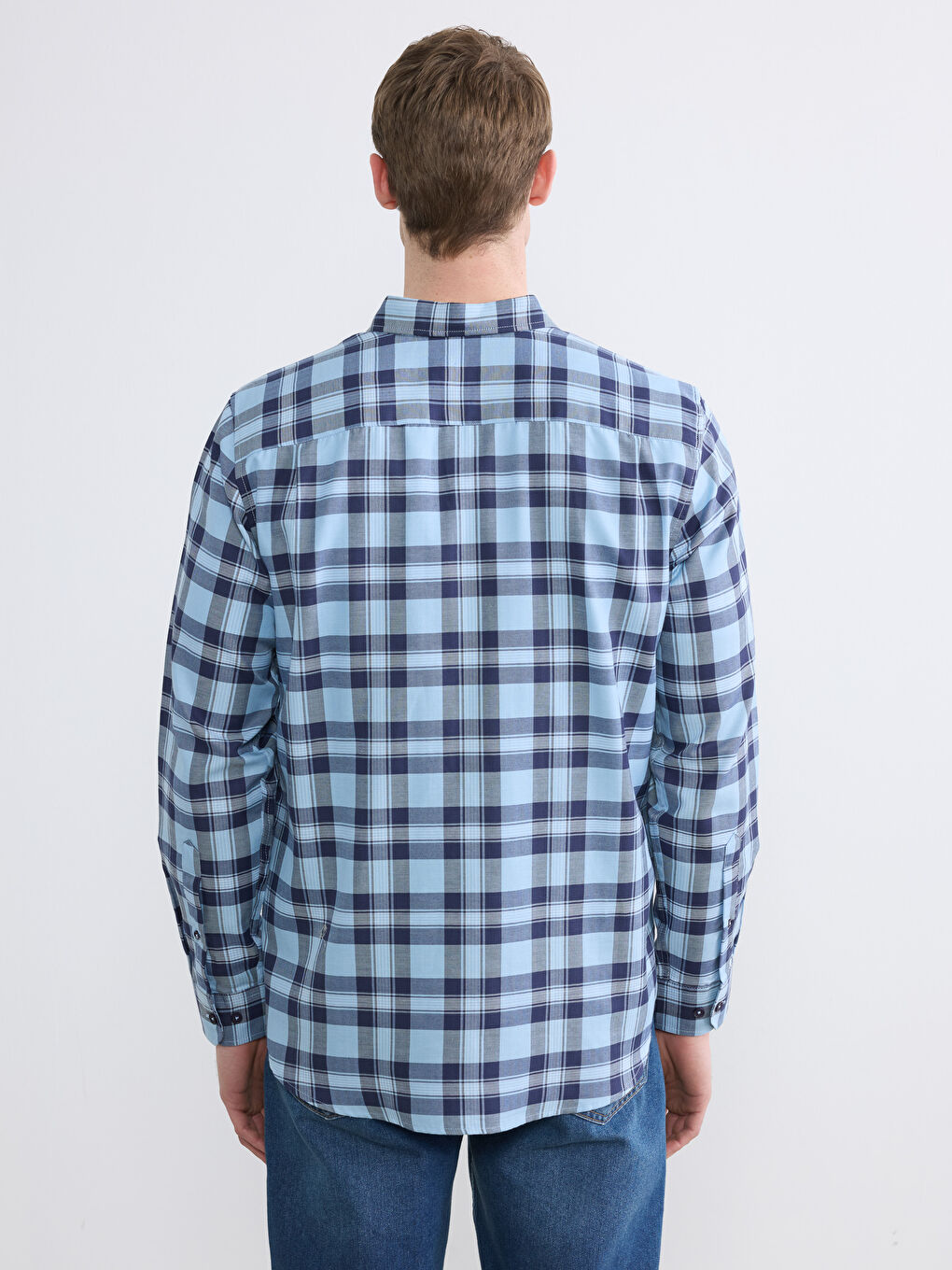 قميص أزرق رجل-3