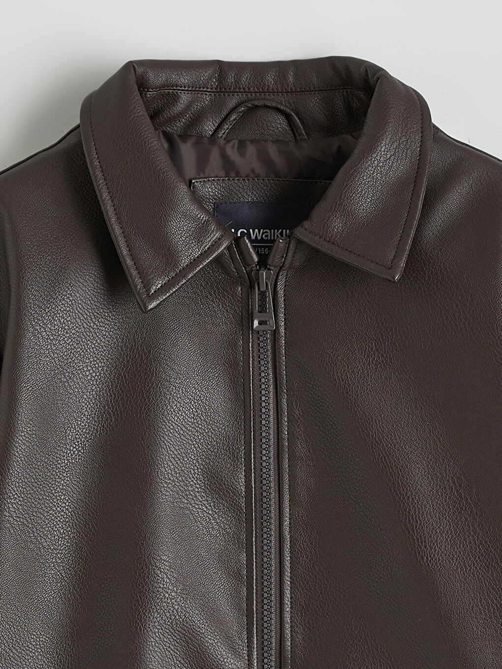 Kahverengi Deri Görünümlü Erkek Çocuk Mont-3