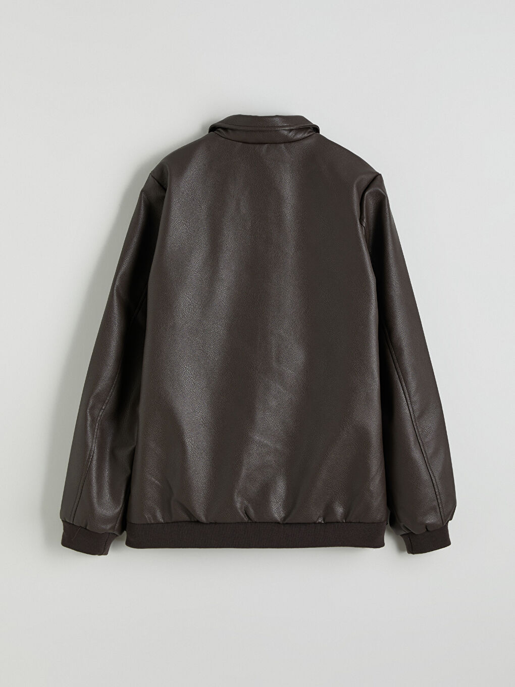 Kahverengi Deri Görünümlü Erkek Çocuk Mont-5