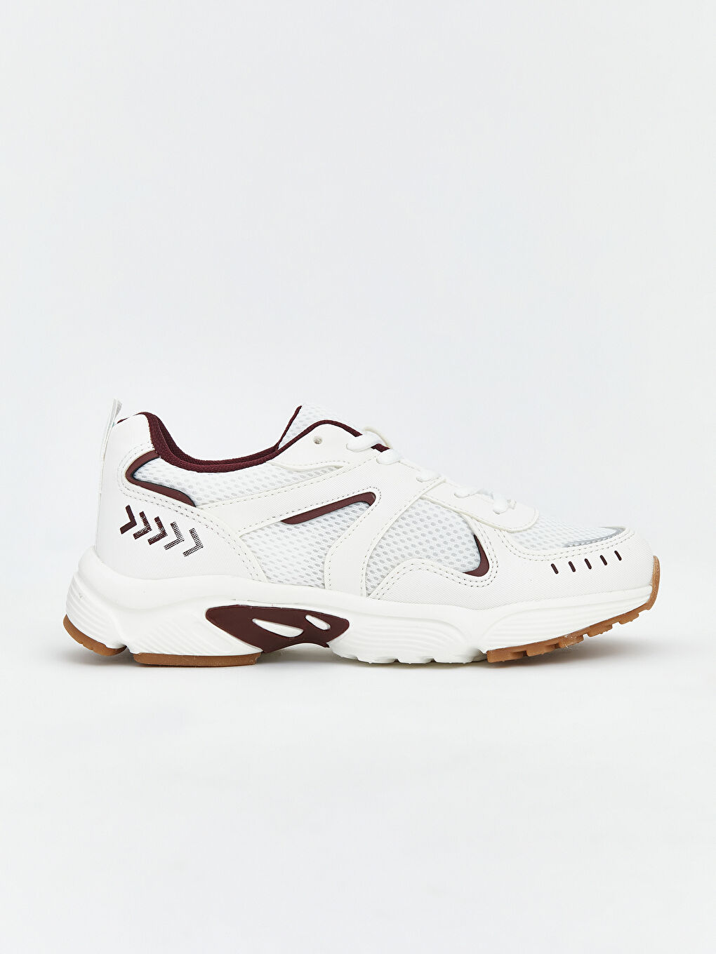 Bordo Bağcıklı Kadın Spor Ayakkabı-1