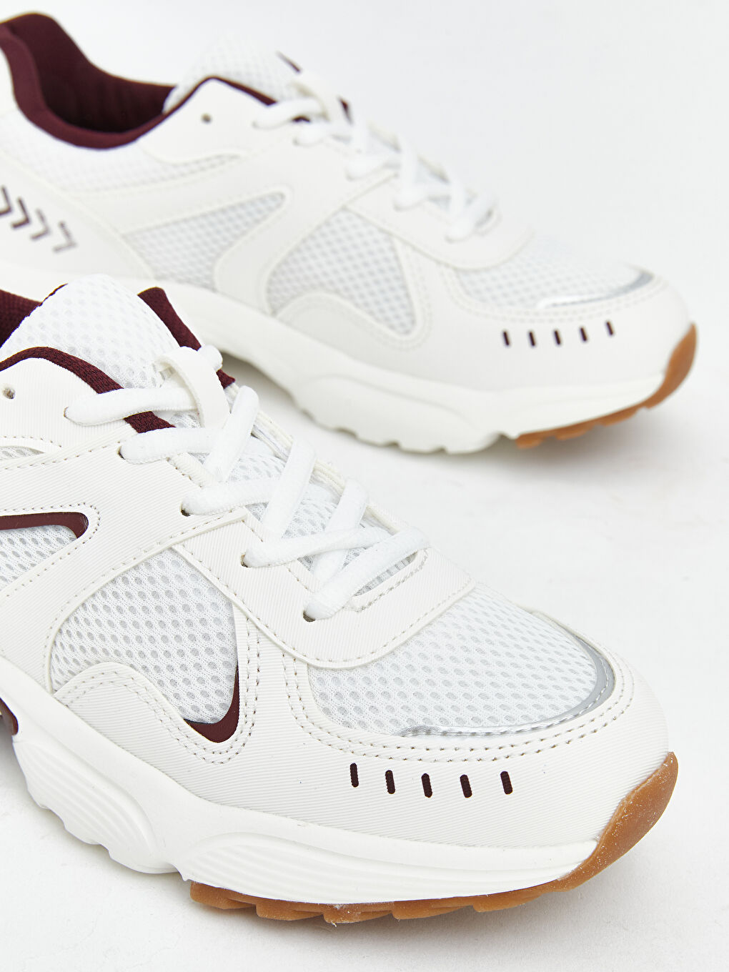 Bordo Bağcıklı Kadın Spor Ayakkabı-2