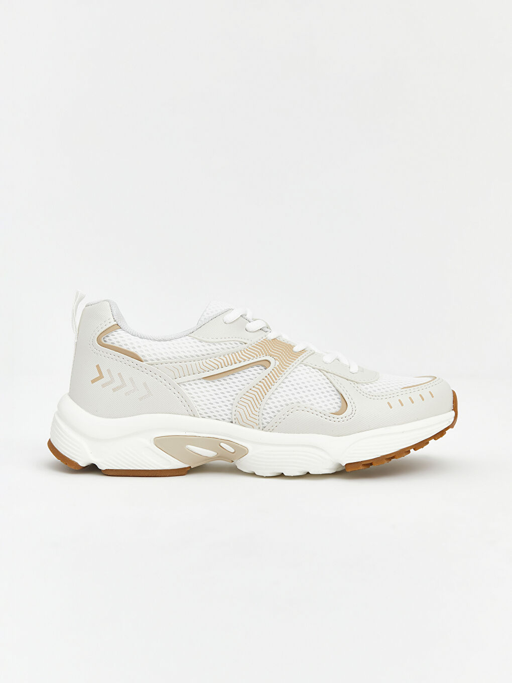 Bej Bağcıklı Kadın Sneaker-1